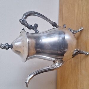 Polished Vintage Leonard Silver Plate Coffee Pot - Ornate Footed Style